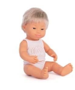 Muñeco Miniland 15'' Niño Rubio Caucásico con Síndrome de