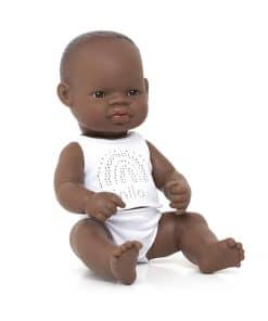 Muñeco Miniland 12 5/8'' Niño Africano (Caja) - Hecho en