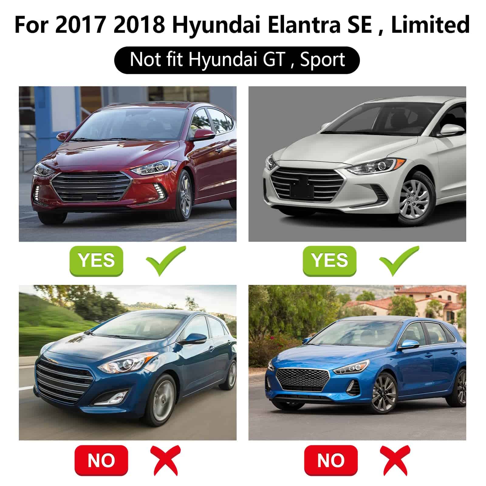 GTYUNKE para 2017 2018 Hyundai Elantra Luces LED de - Imagen 3