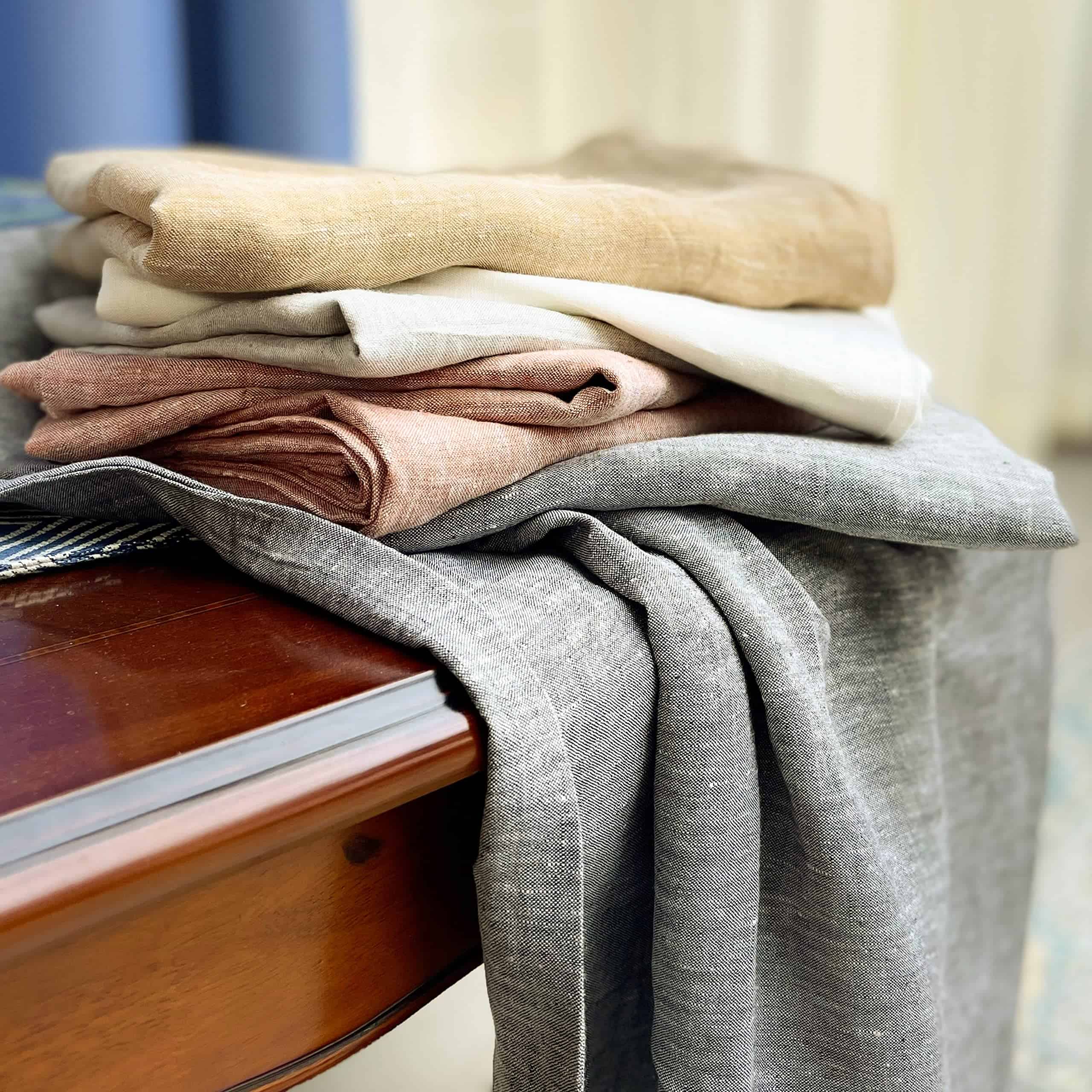 Fundas de Almohada de Lino Francés NTBAY - -Naranja - Imagen 6