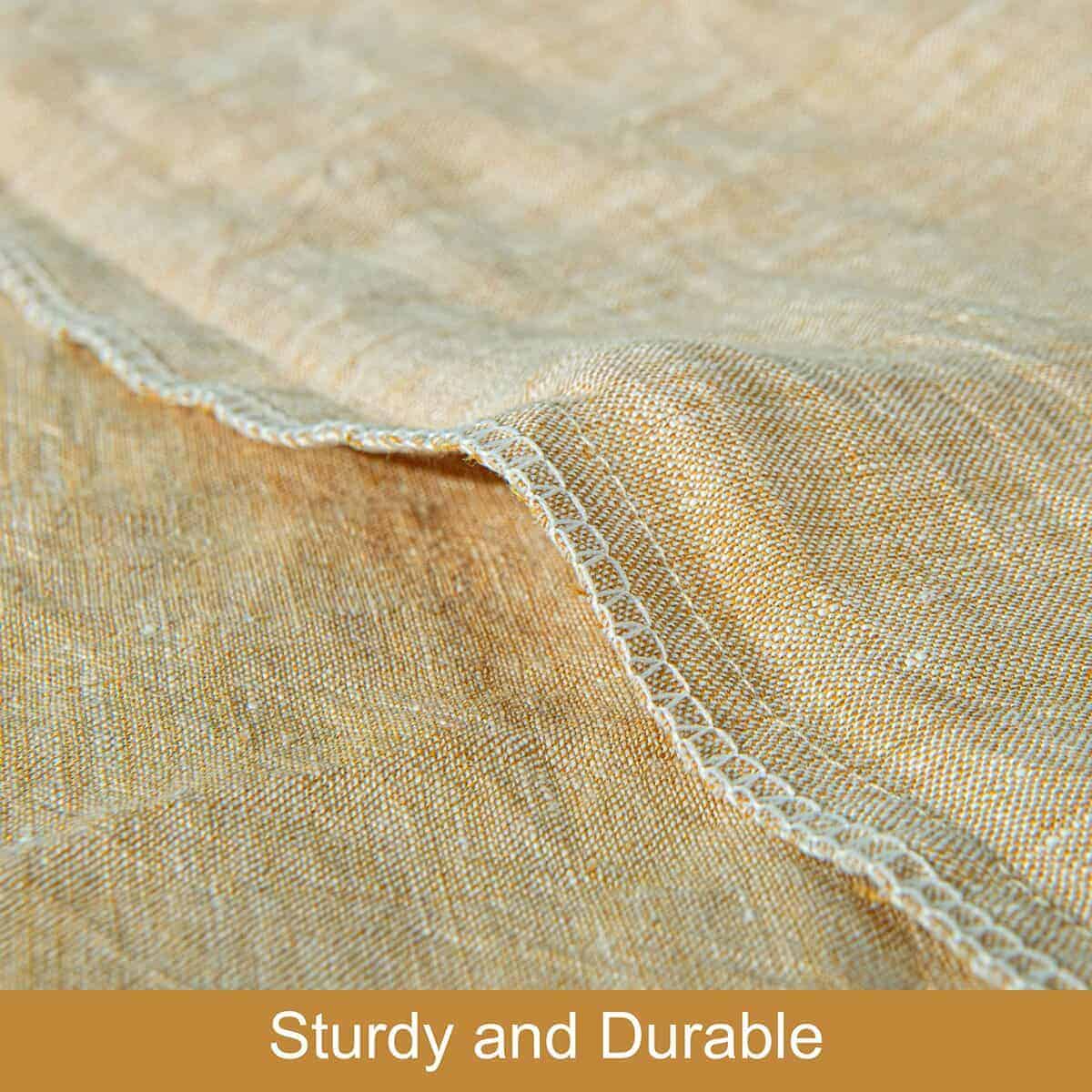 Fundas de Almohada de Lino Francés NTBAY - -Cúrcuma - Imagen 5