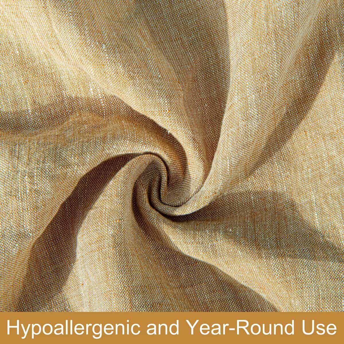 Fundas de Almohada de Lino Francés NTBAY - -Cúrcuma - Imagen 4