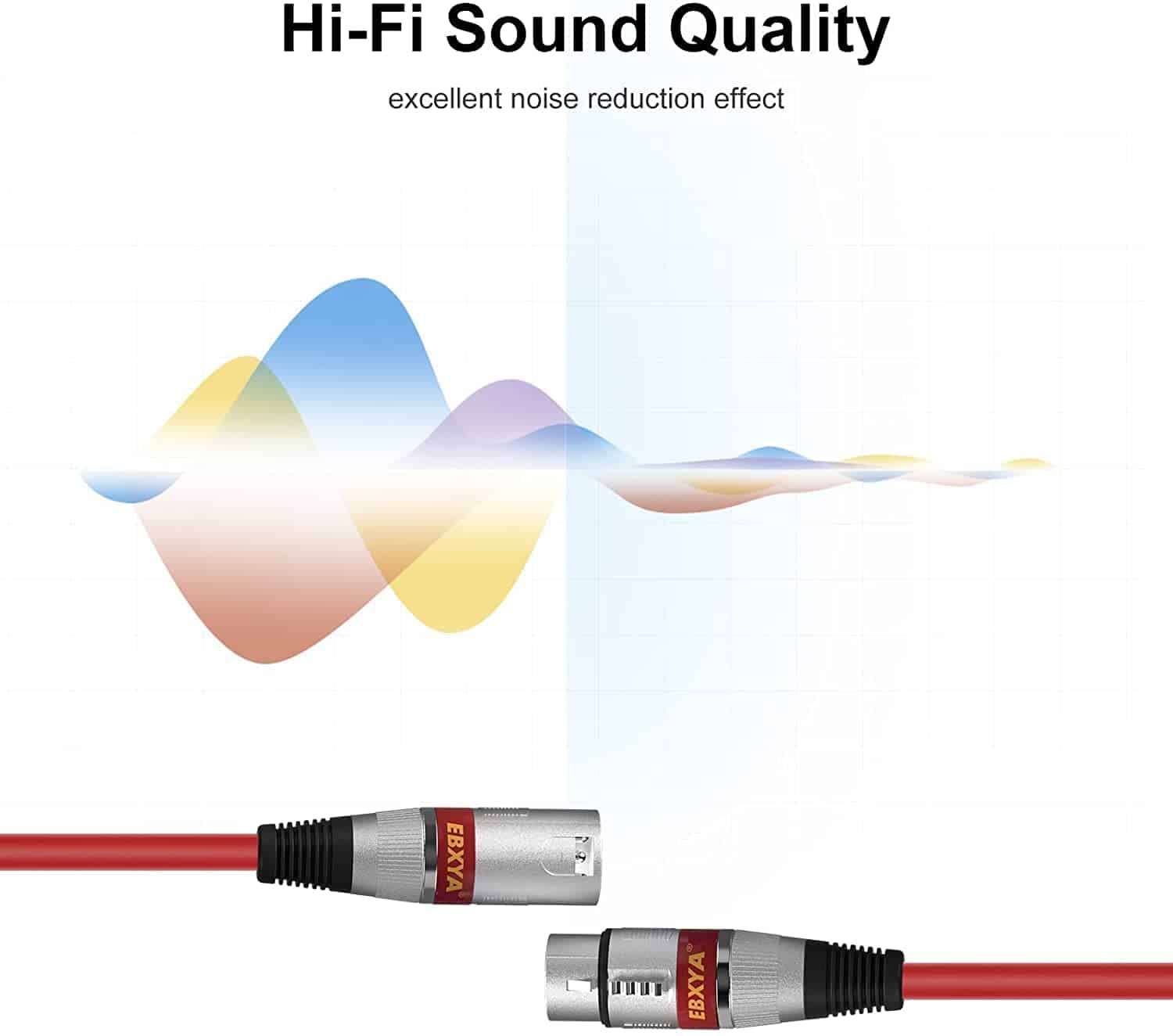 Cable XLR EBXYA de 10 pies - Paquete de 4 colores - XLR - Imagen 5
