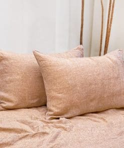 Fundas de Almohada de Lino Francés NTBAY - -Naranja