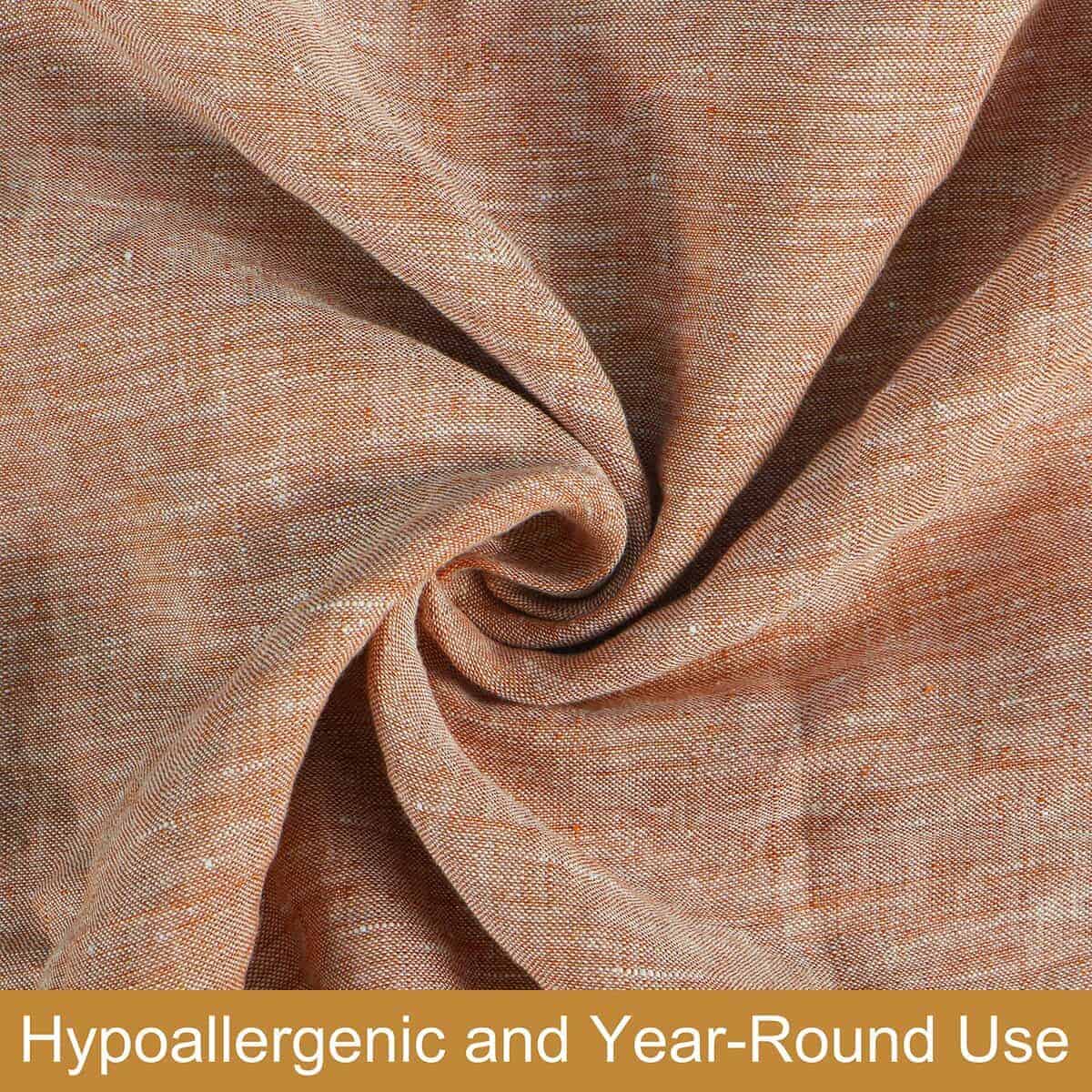 Fundas de Almohada de Lino Francés NTBAY - -Naranja - Imagen 4