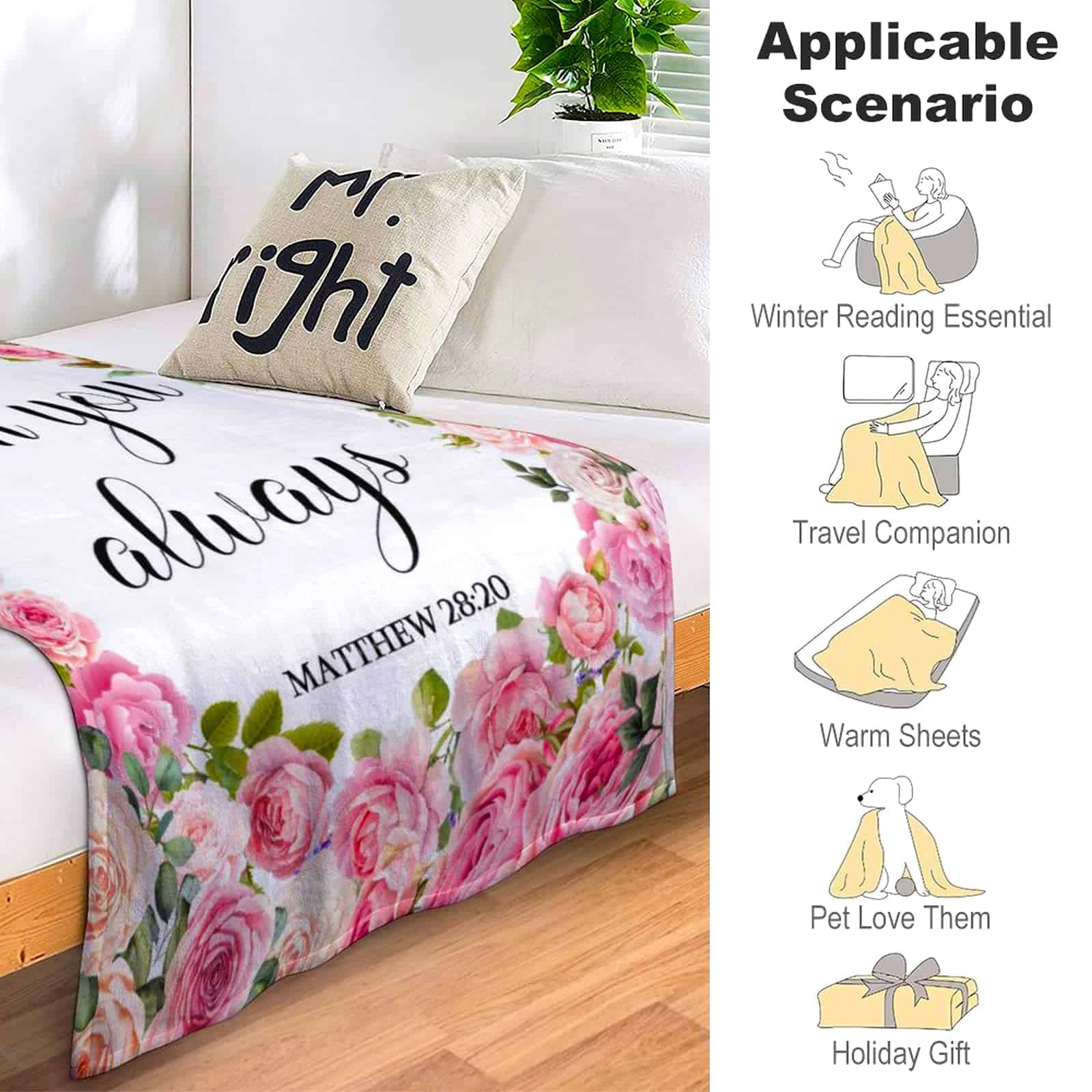 Manta Cristiana con Pensamientos Inspiradores -Floral - Esto - Imagen 7