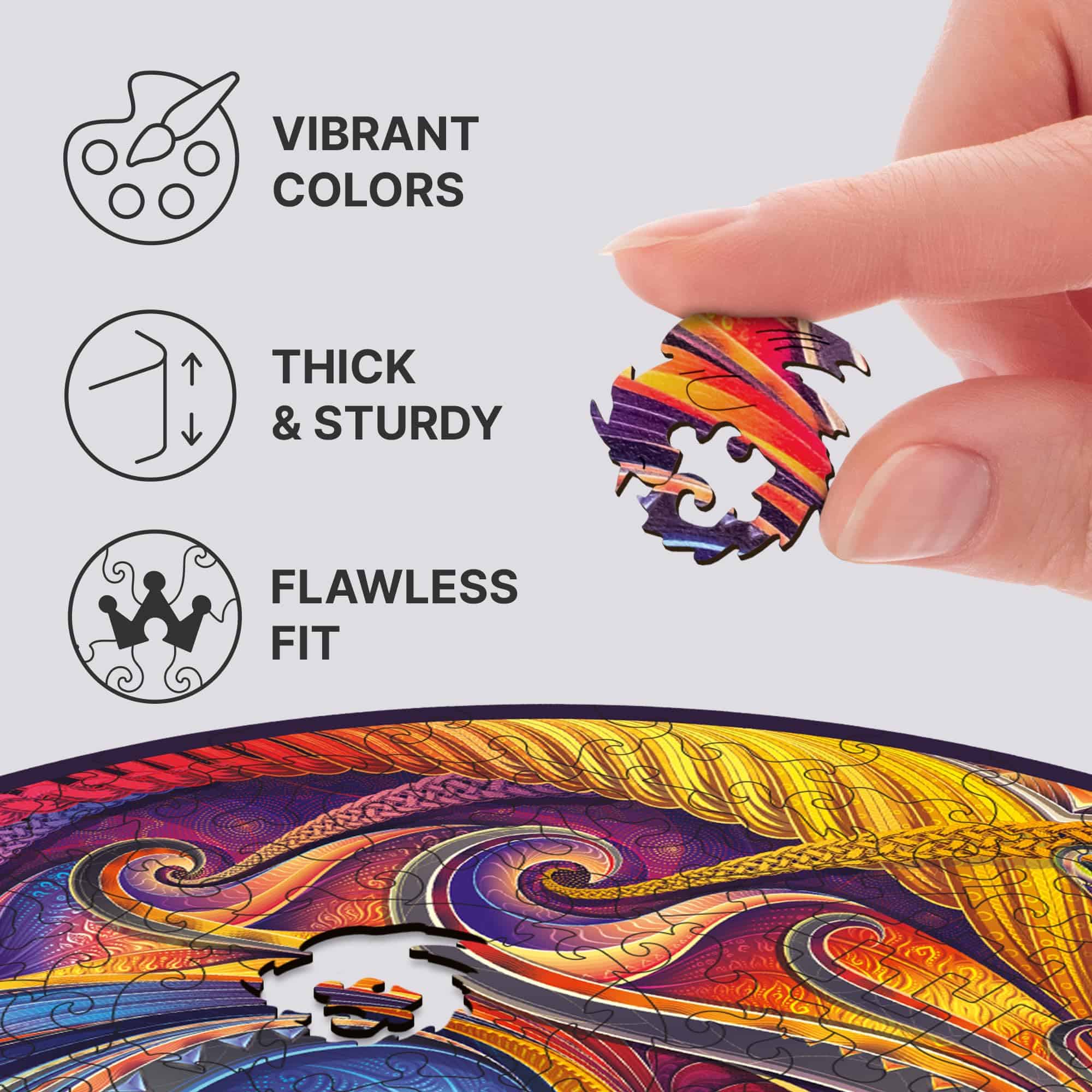 Rompecabezas de Madera Original UNIDRAGON - Mandala Espiral - Imagen 8