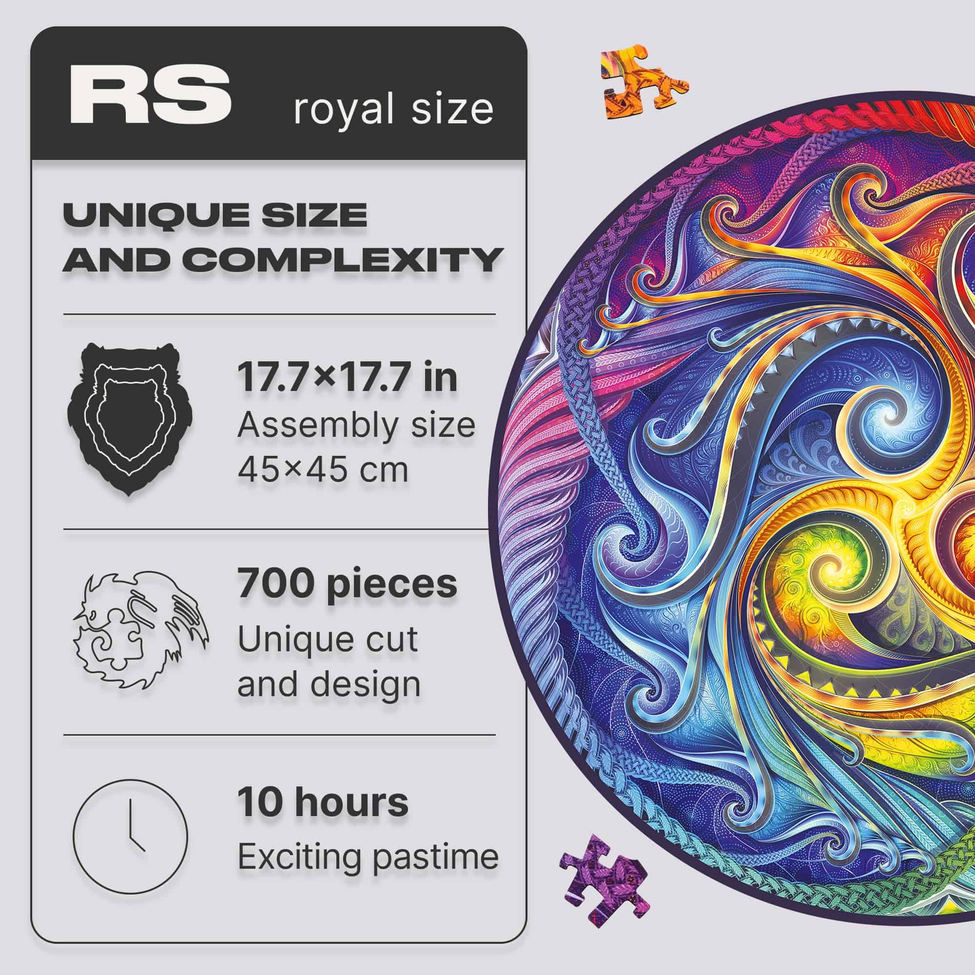 Rompecabezas de Madera Original UNIDRAGON - Mandala Espiral - Imagen 3