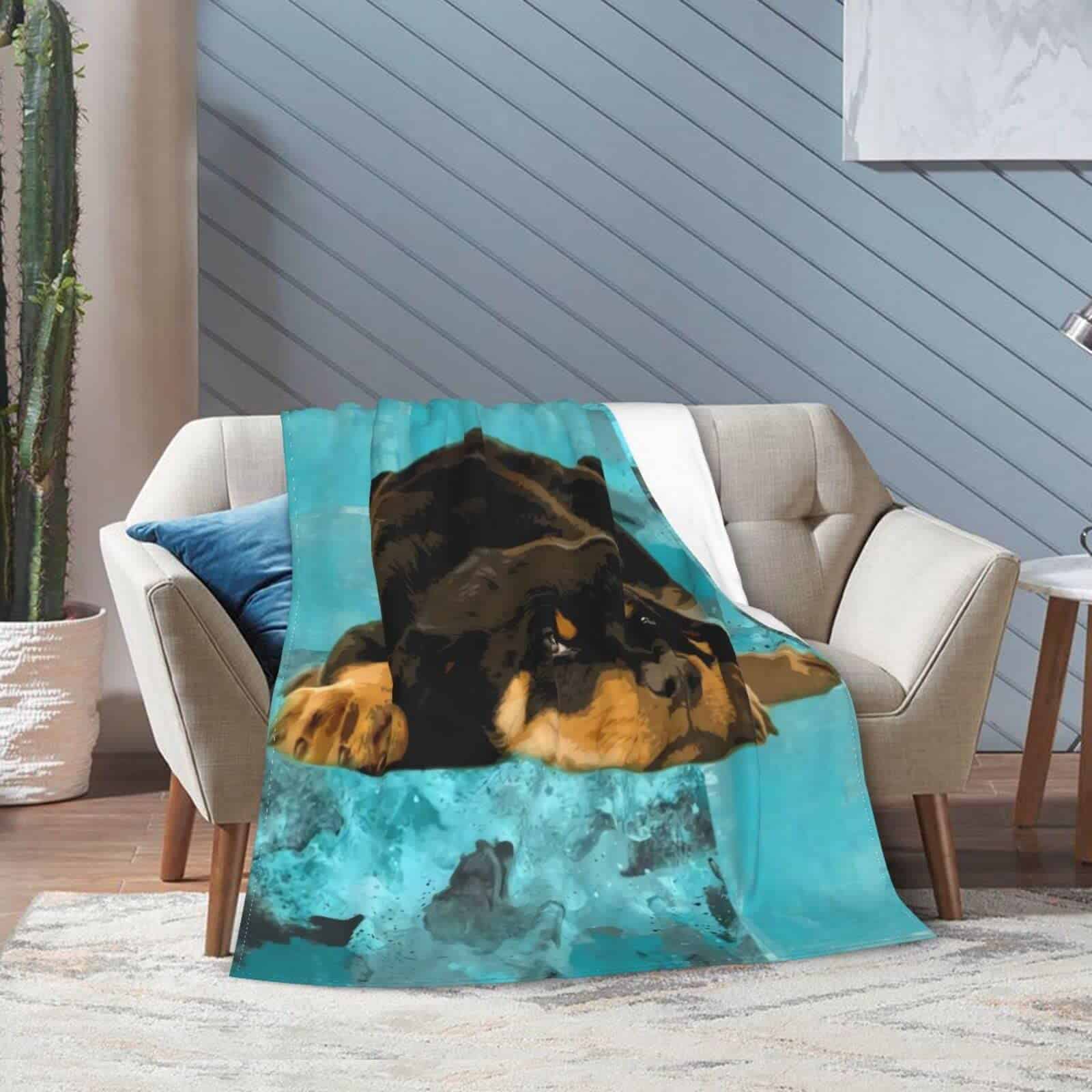 Manta de Lana a Cuadros Trendy Knsoiv, Diseño de Cachorro - Imagen 8