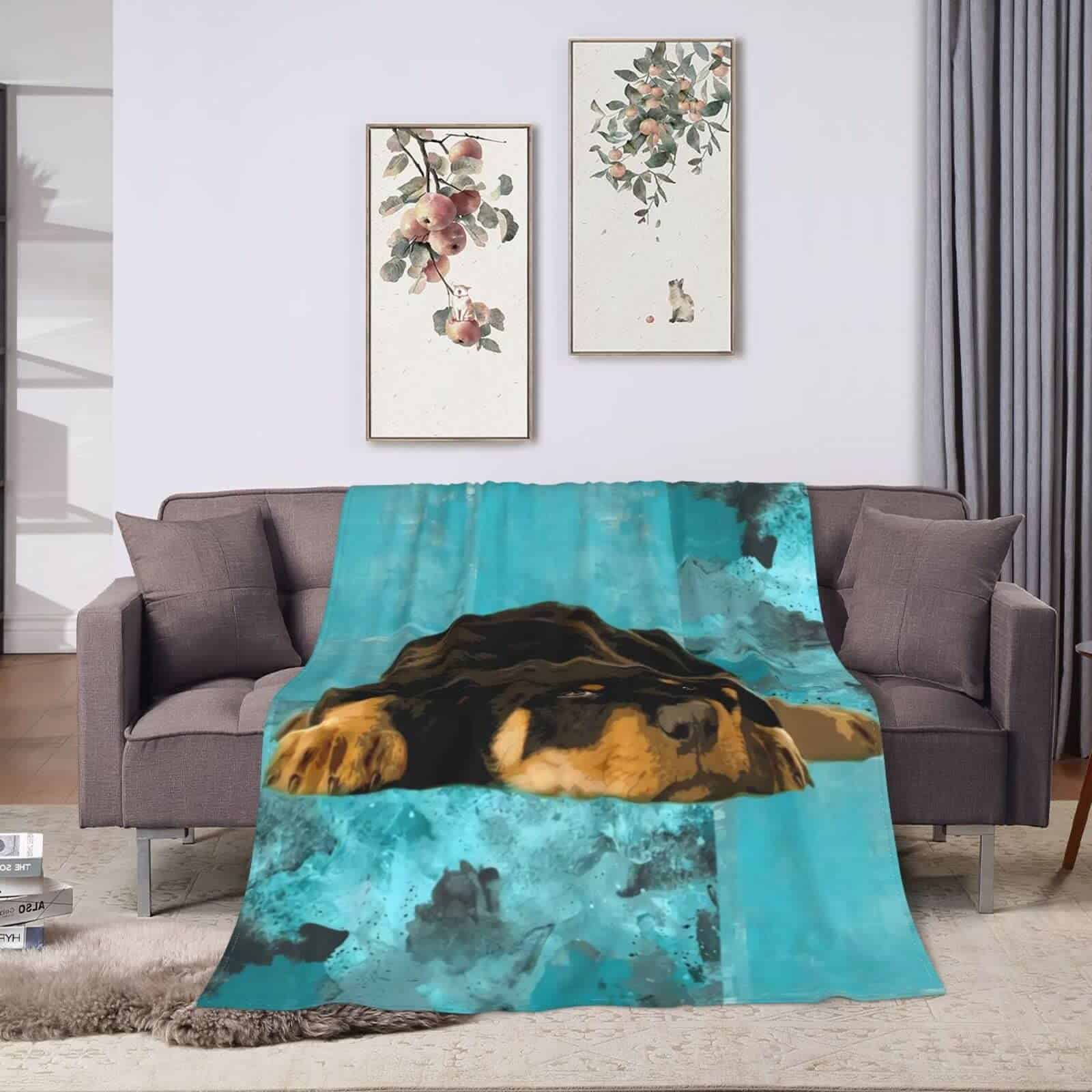 Manta de Lana a Cuadros Trendy Knsoiv, Diseño de Cachorro - Imagen 9