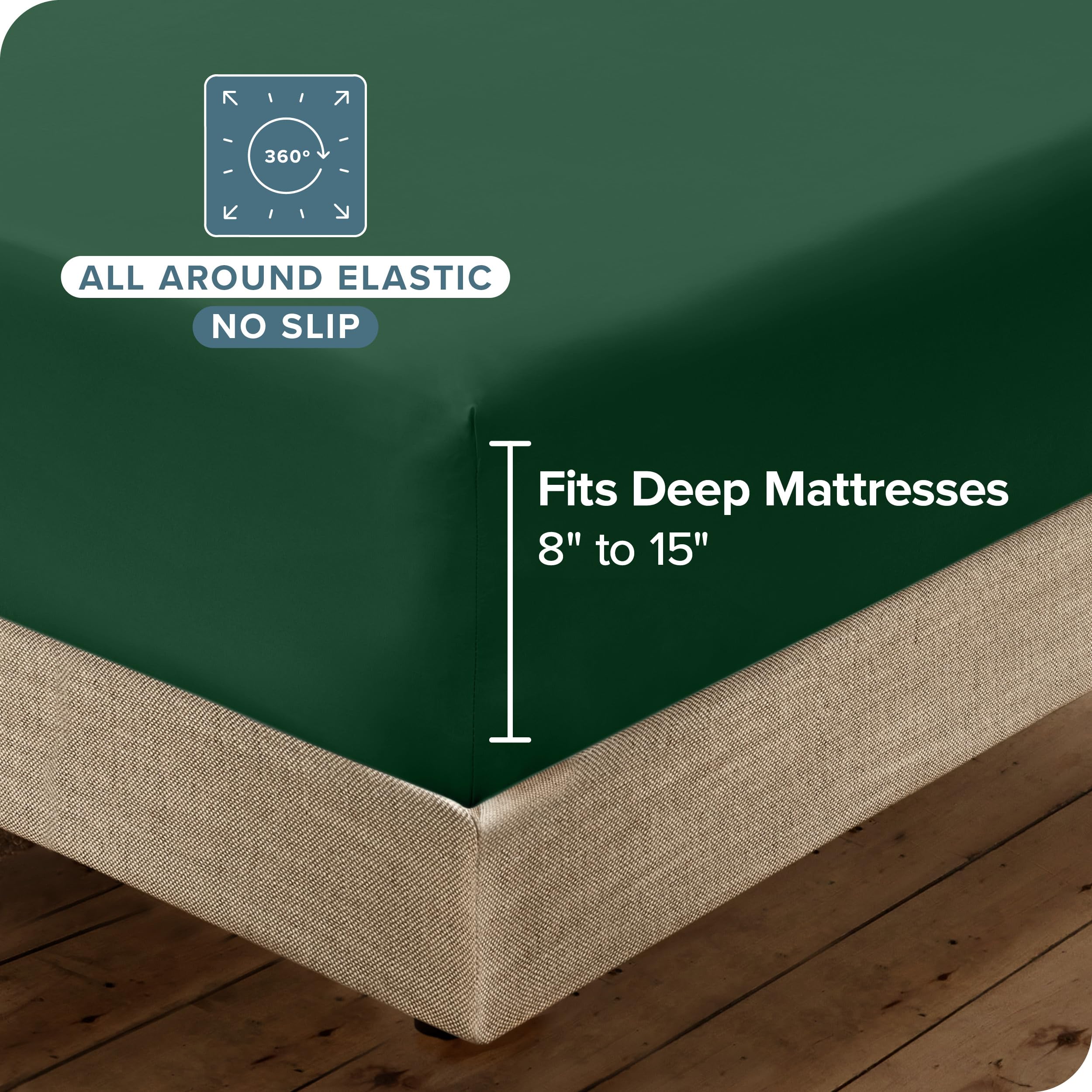 Juego de sábanas Twin XL Bare Home - -Verde Bosque - Imagen 7