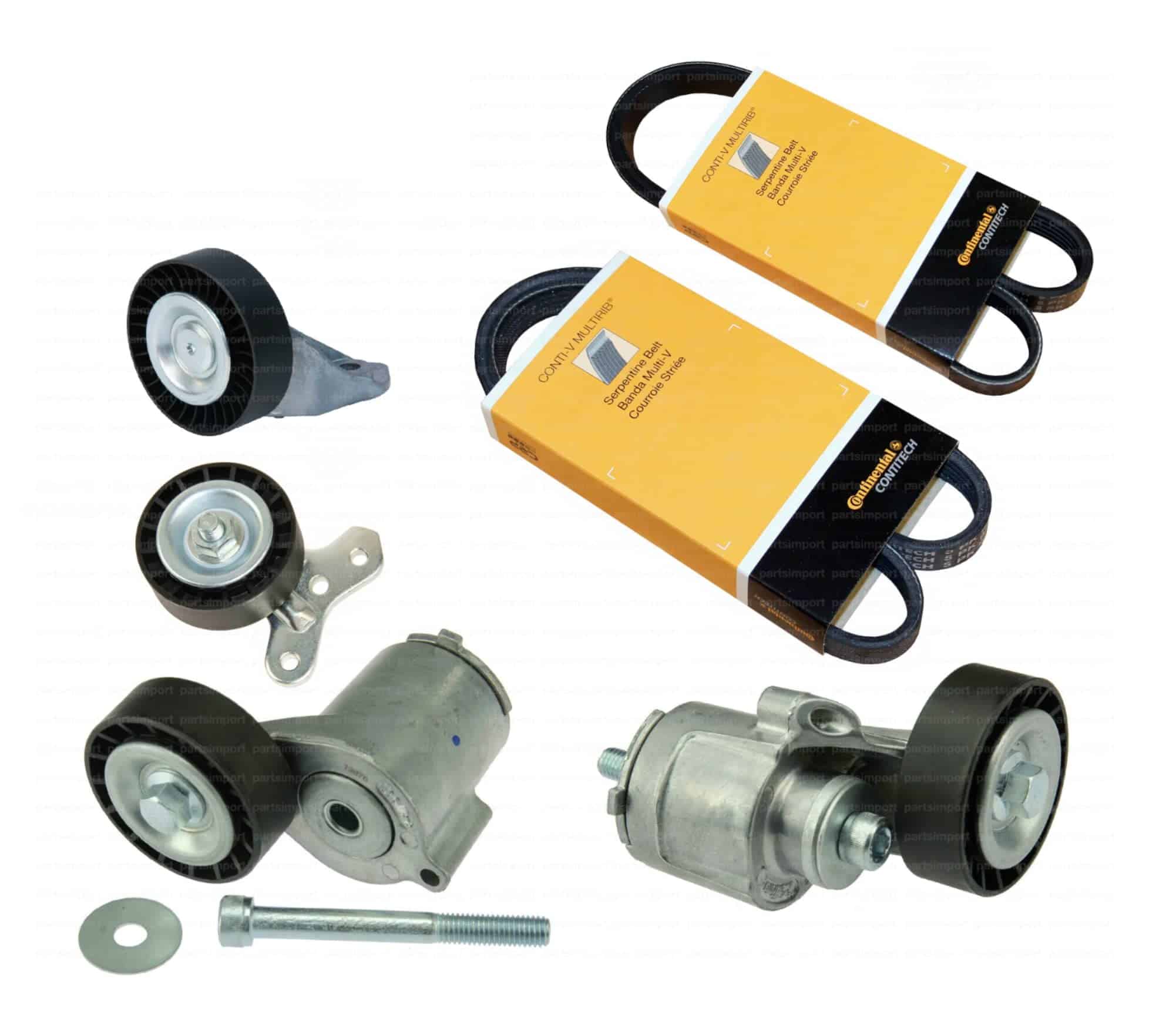 Kit de Correas de Transmisión + Tensores + Poleas Locas + 2