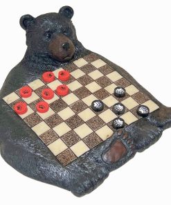 Juego de Damas Decorativo Oso Negro para Niños y Adultos -
