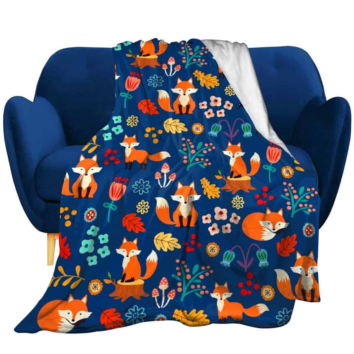 Manta de Zorro Suave y Cómoda para Cama y Sala de Estar