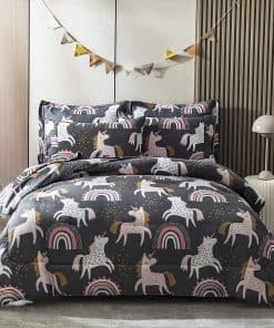 Juego de Edredón de Microfibra Suave HollyHOME Unicornio y