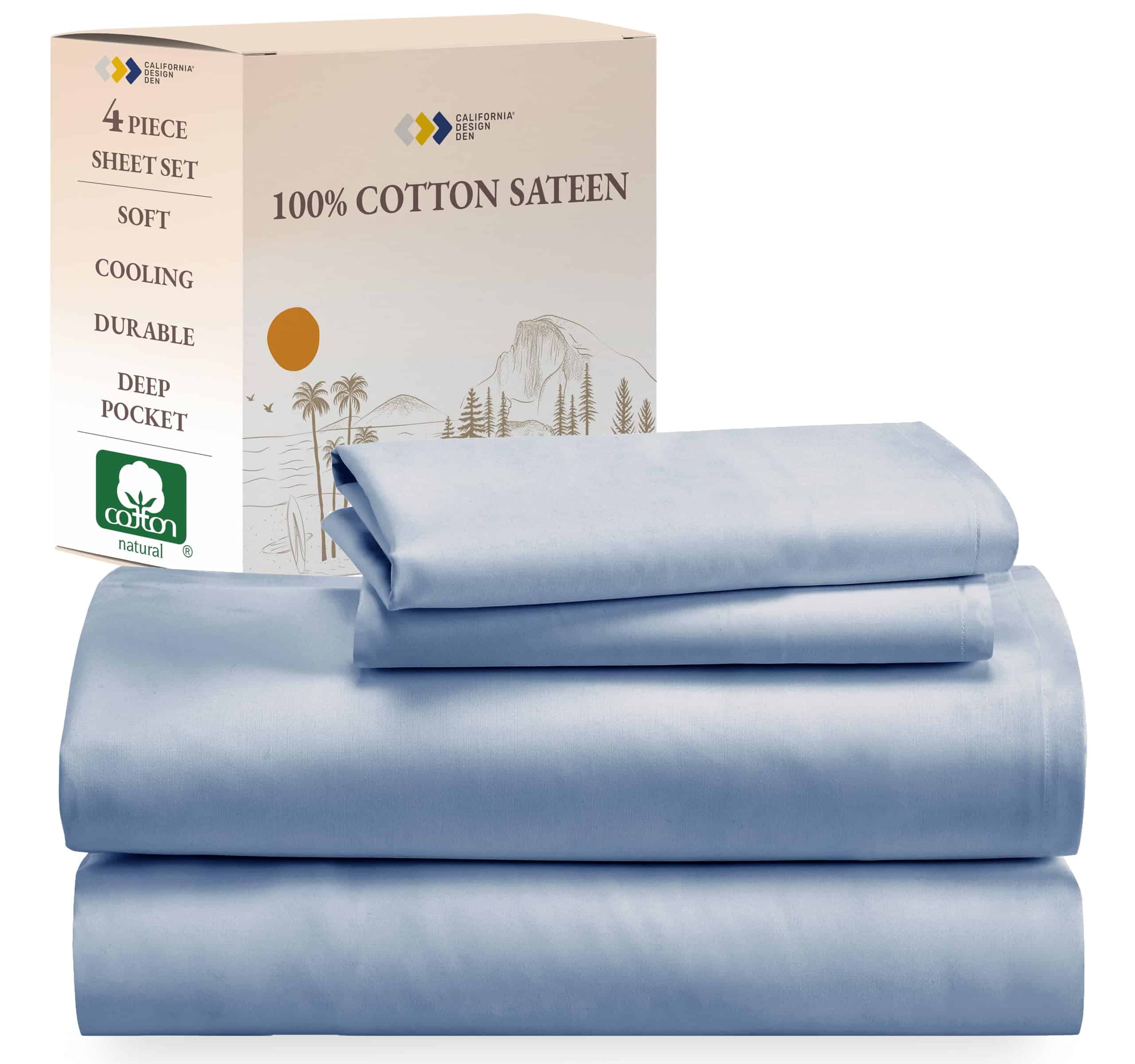 Juego de sábanas King Size de algodón suave 100% de