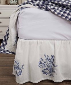 Faldón de Cama King Size Piper Classics Lydia Azul 80" L x