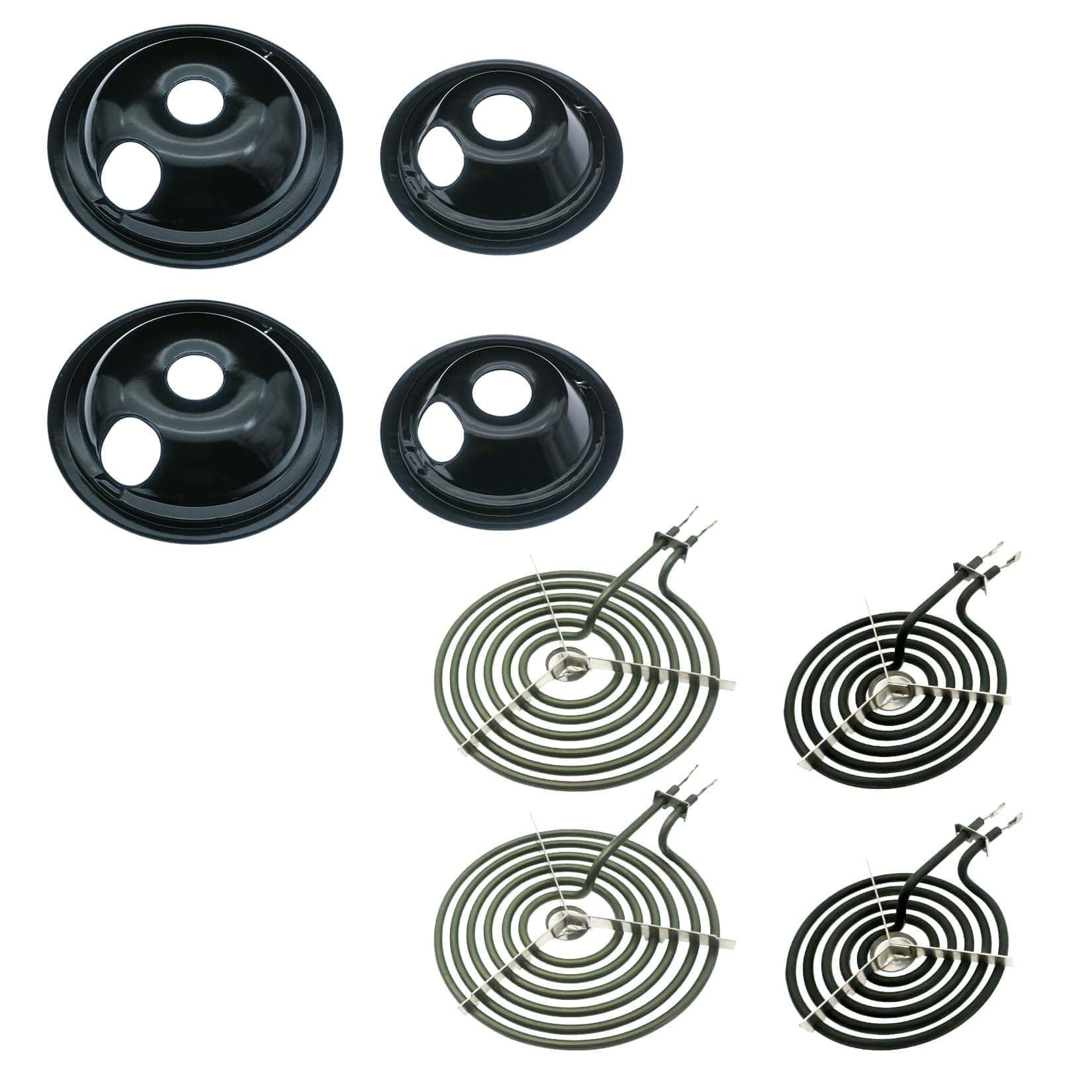 Conjunto de quemadores de cocina y bandejas de goteo de