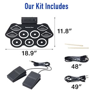 Set de Batería Electrónica de 9 Pads con Altavoz - Imagen 7