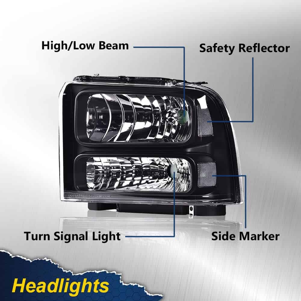 Faros Delanteros Compatibles con Ford F250 F350 F450 F550 - Imagen 3
