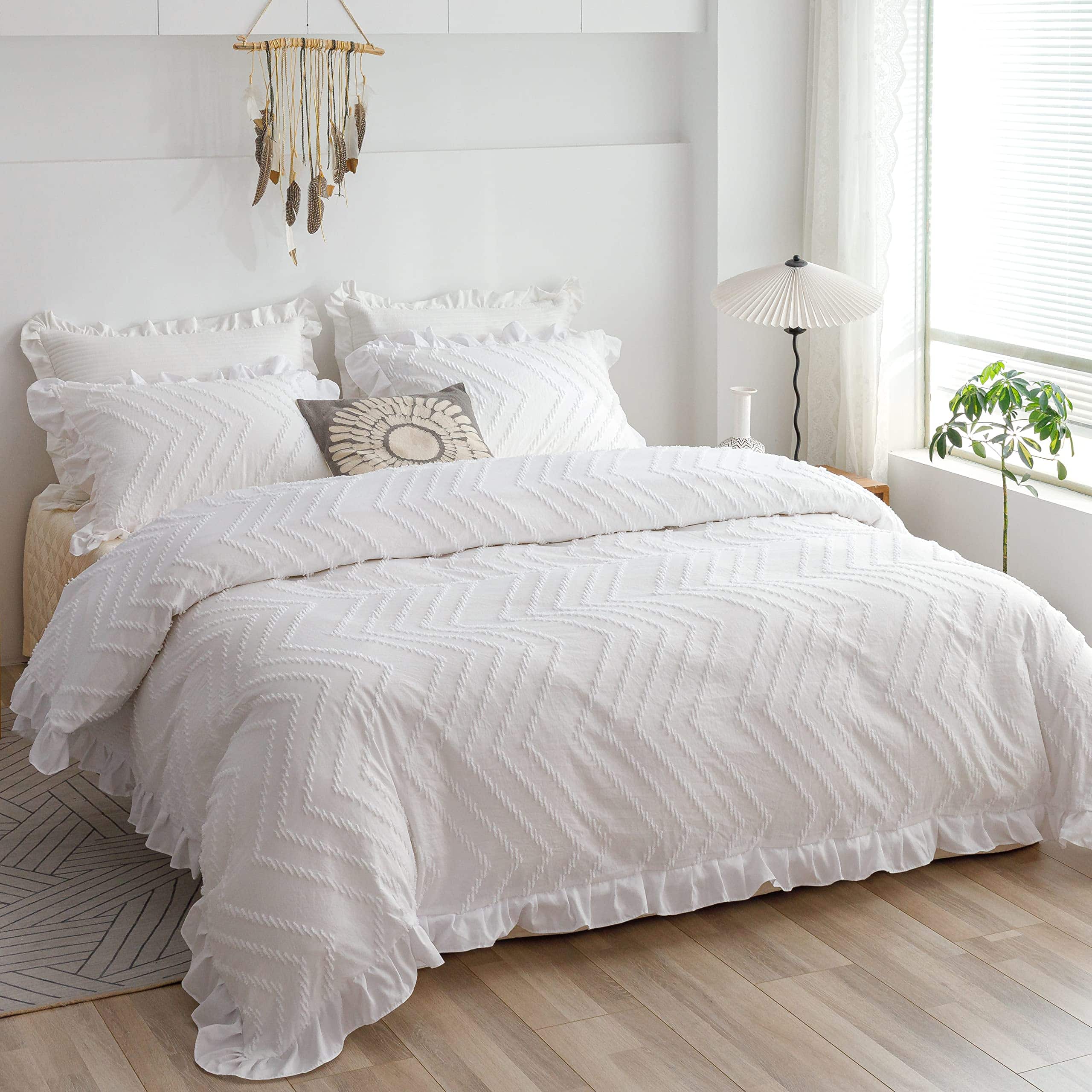 Fundas Nórdicas Boho BAHALDEN King Blanco, Suaves y