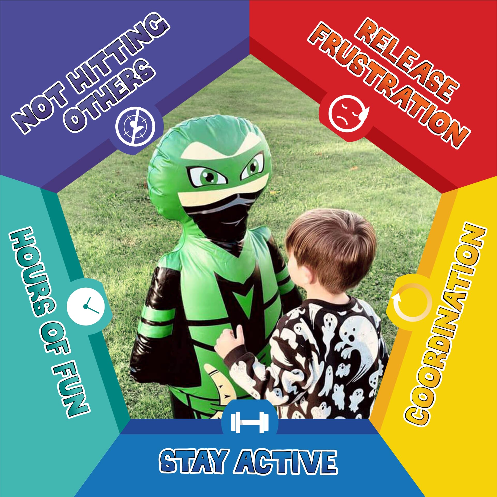 INFLATABLE DUDES Ninja 47 Pulgadas - Bolsa de Boxeo para - Imagen 8