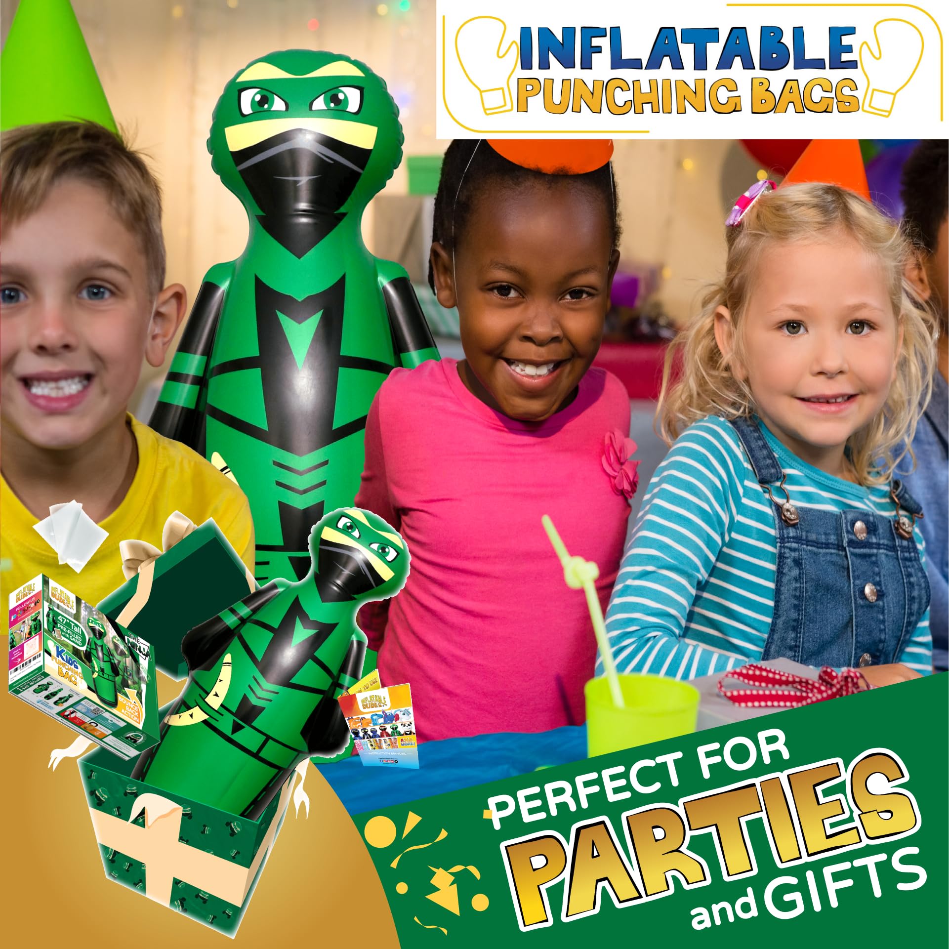 INFLATABLE DUDES Ninja 47 Pulgadas - Bolsa de Boxeo para - Imagen 4