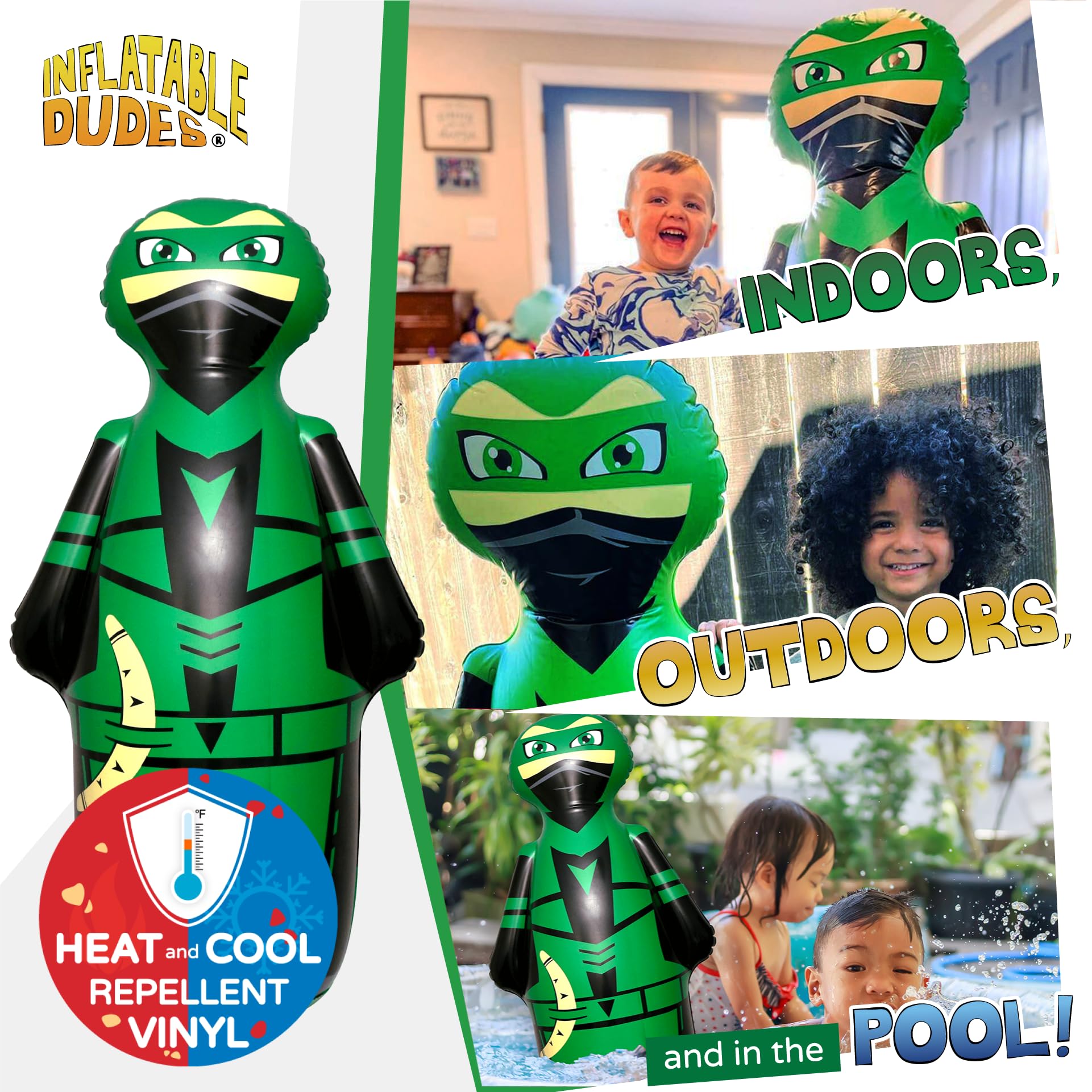 INFLATABLE DUDES Ninja 47 Pulgadas - Bolsa de Boxeo para - Imagen 3