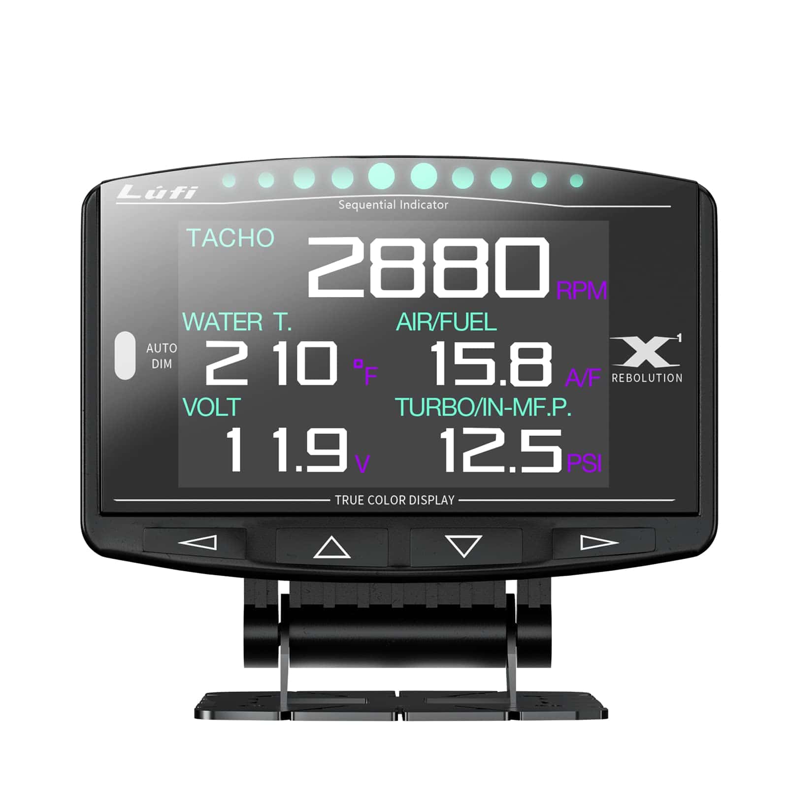 Lufi X1 Medidor de Pantalla OBD2, Medidor de Tensión,