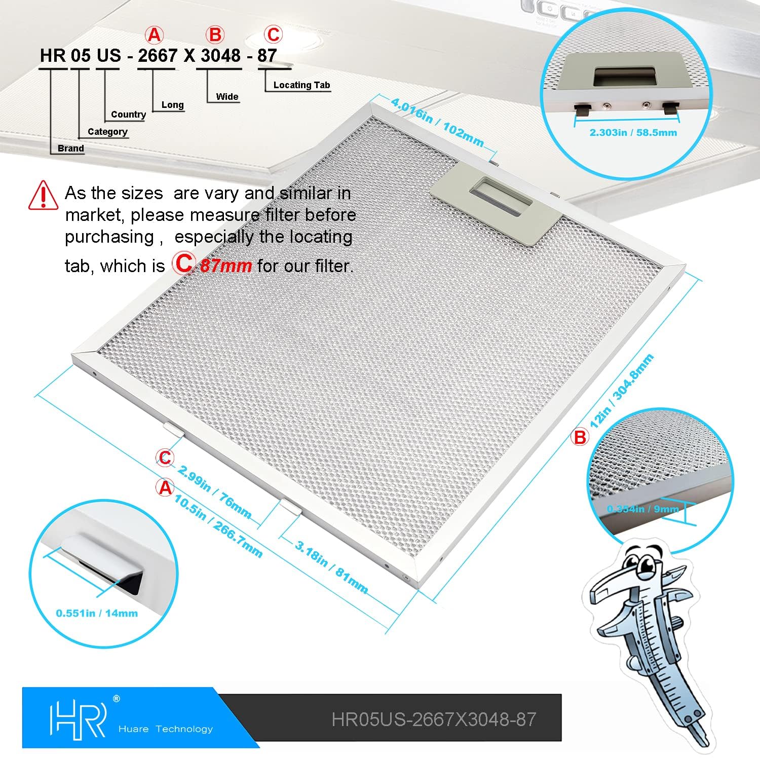 Filtro de campana de cocina W10169961A actualizado, - Imagen 4