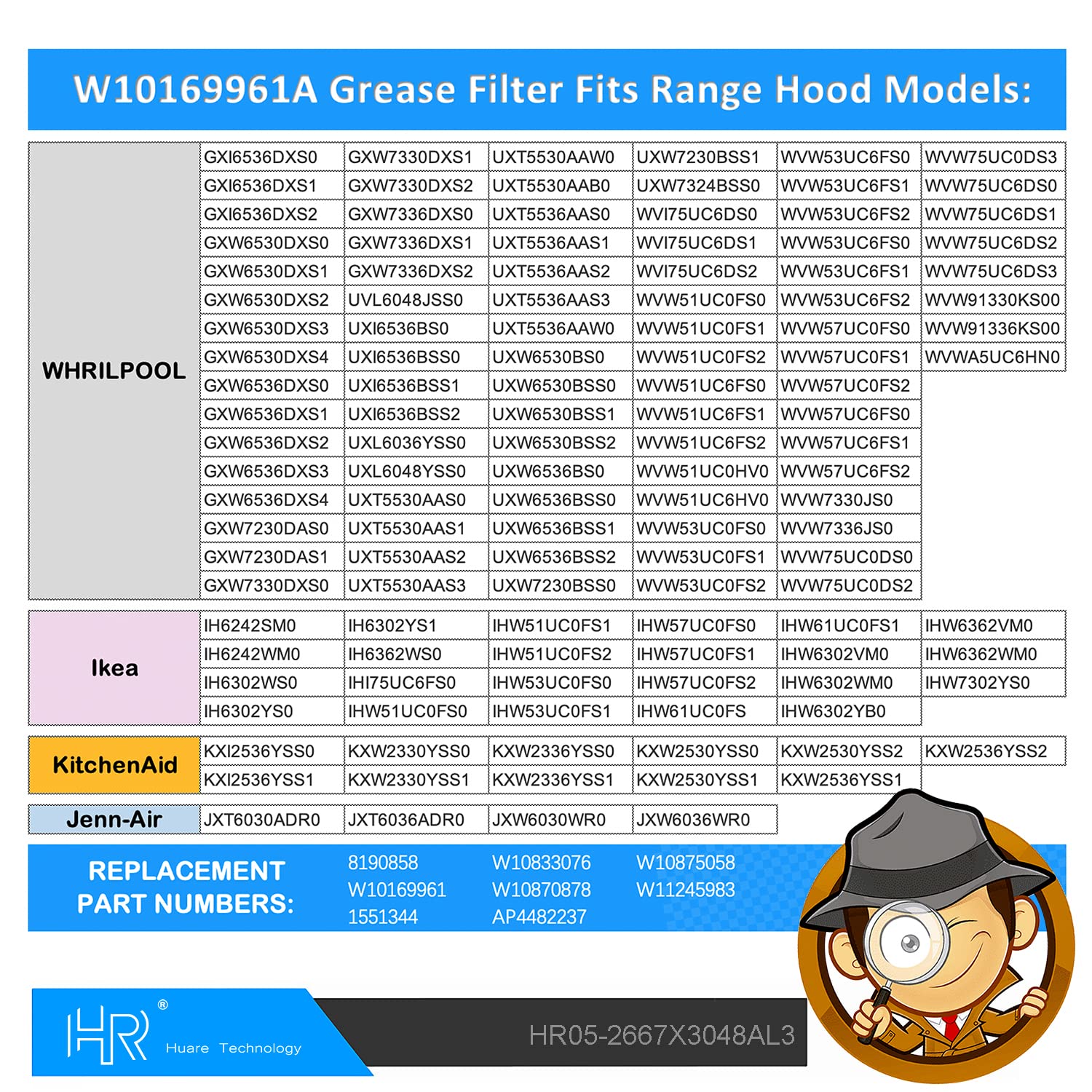 Filtro de campana de cocina W10169961A actualizado, - Imagen 6