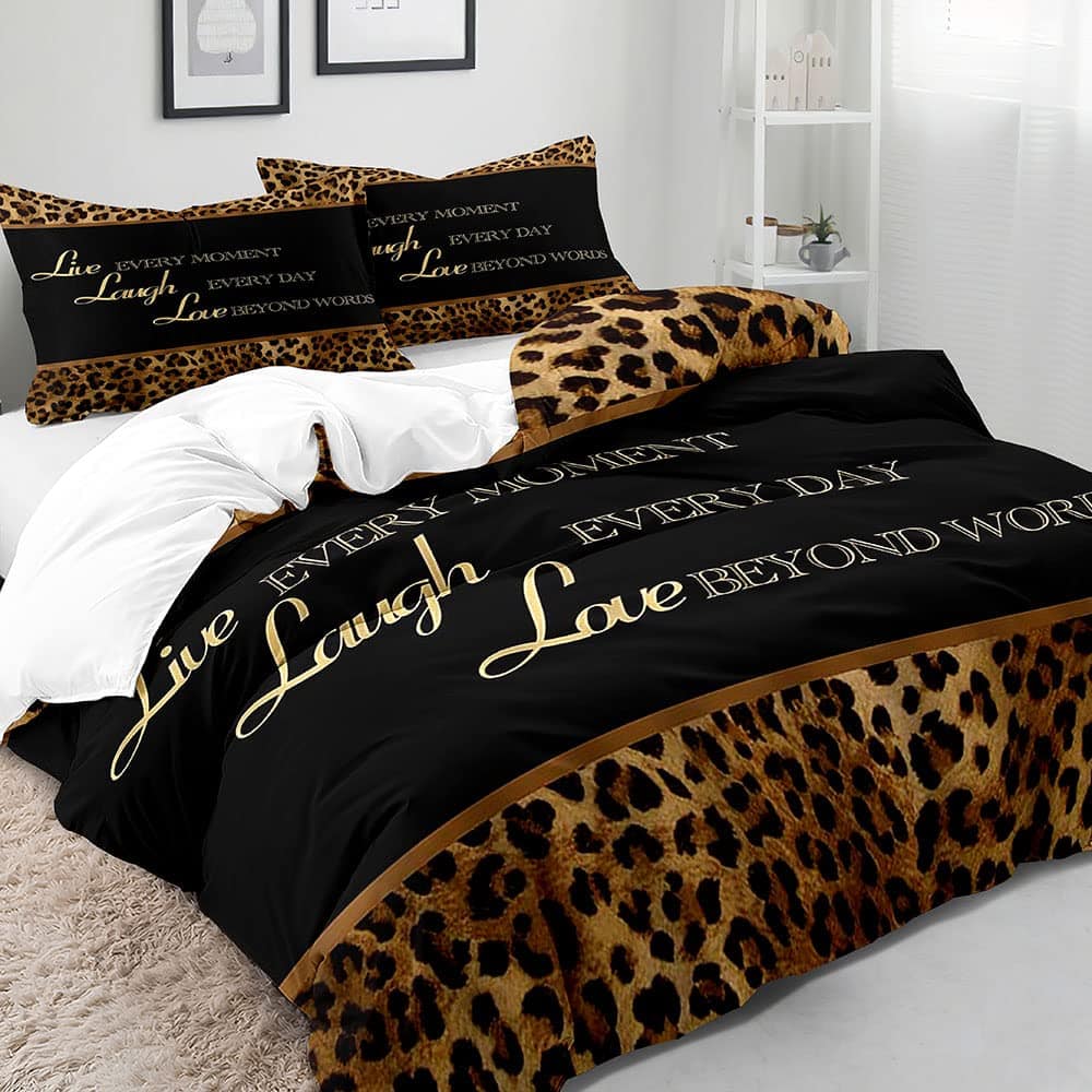 Juego de Funda Nórdica de Estampado de Leopardo VIVIHOME de - Imagen 4