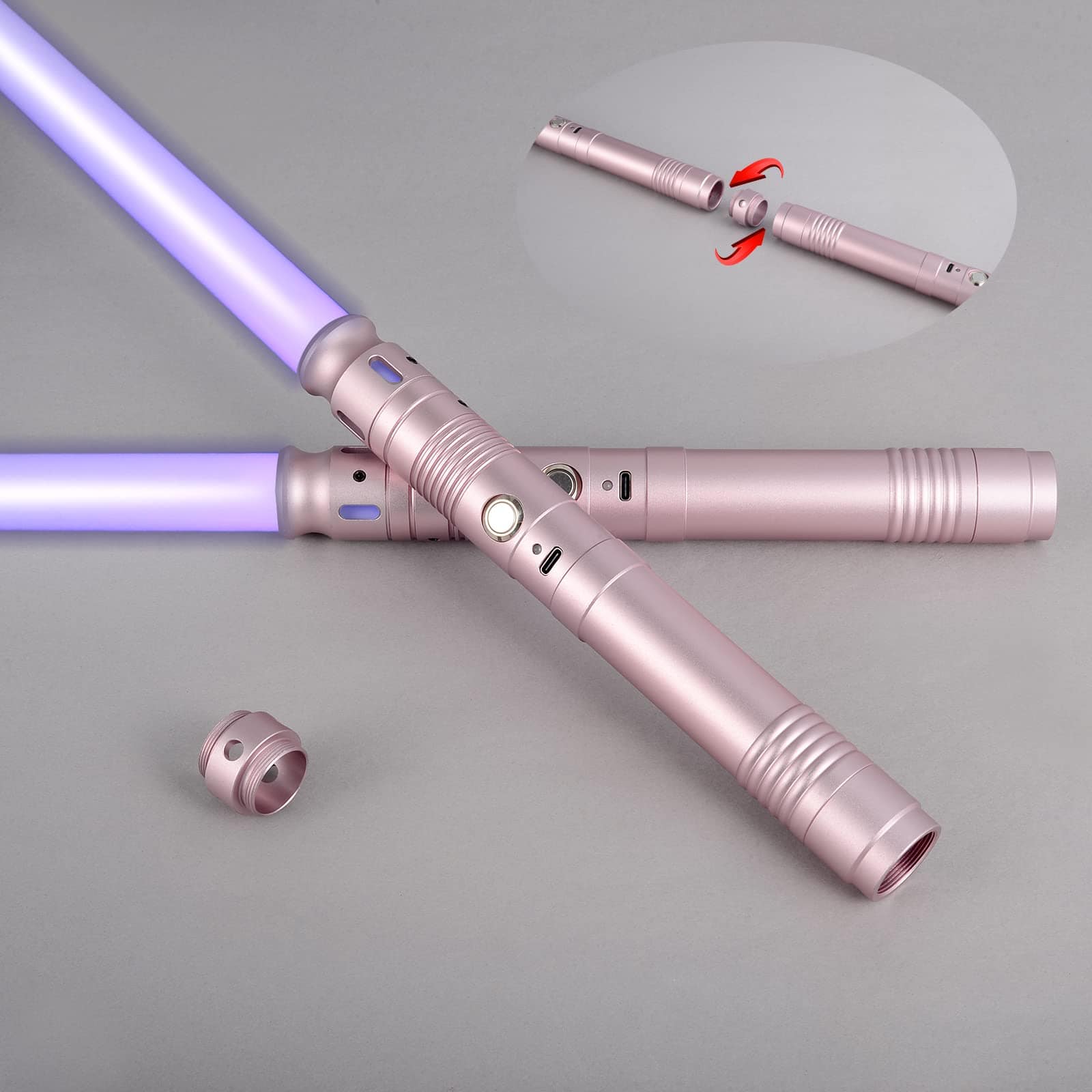 Lukidy 2Pack Lightsaber Metal Hilt 12 Colores Cambiables,