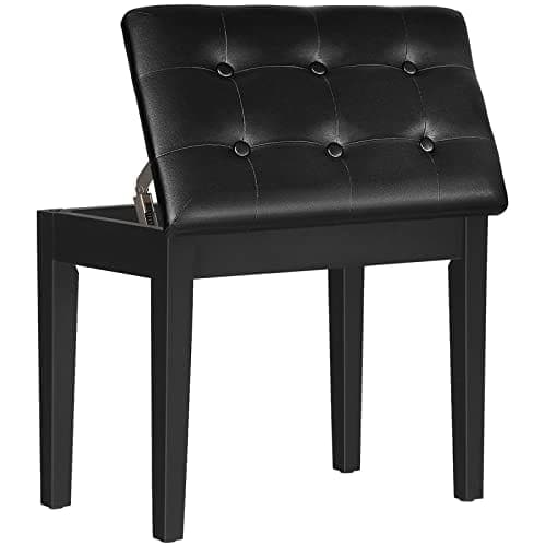 HOOBRO Banco de Piano con Cojín Acolchado y Compartimento