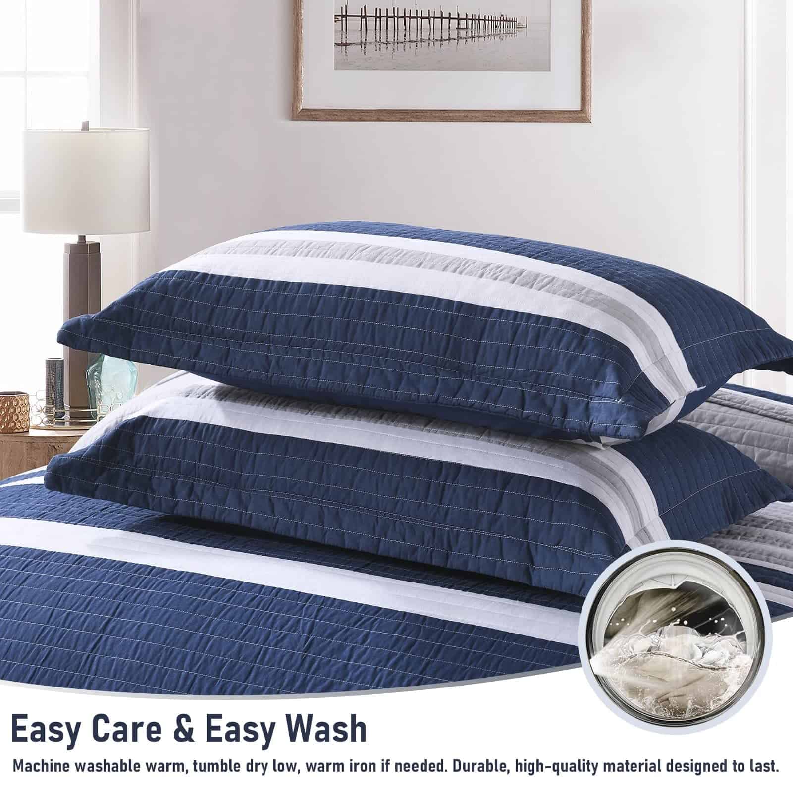 Colcha de Rey Finlonte Navy 100% Algodón, Colcha de Rey - Imagen 7
