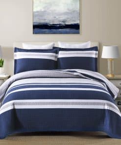 Colcha de Rey Finlonte Navy 100% Algodón, Colcha de Rey