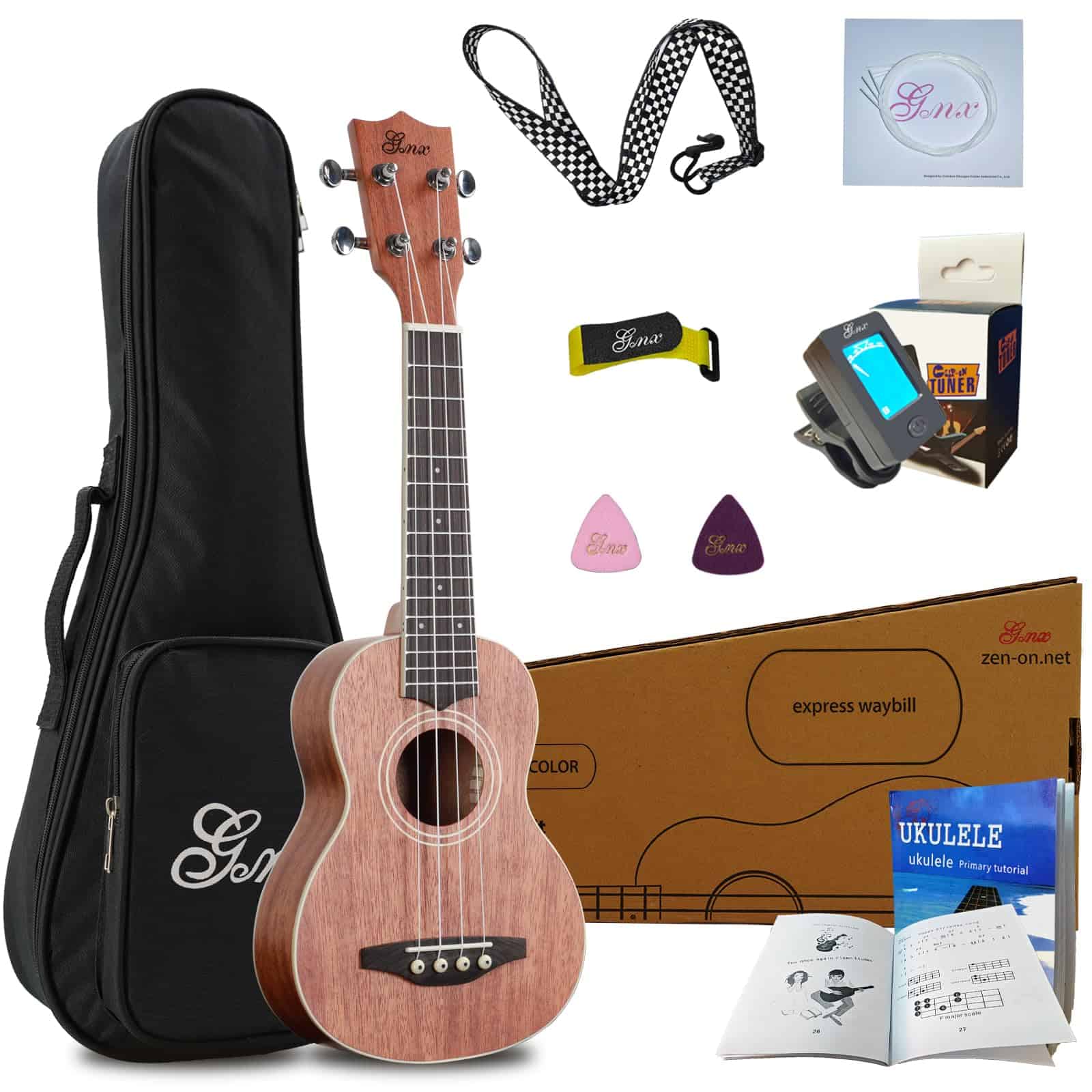 Ukulele Soprano GMX Color Natural de Caoba Ukelele para
