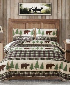 Juego de Edredón de Oso de Cabaña MINCHI Tamaño King Ligero