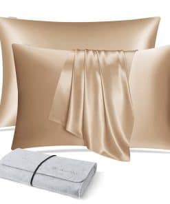 Funda de almohada de seda 100% natural para el -Dorado