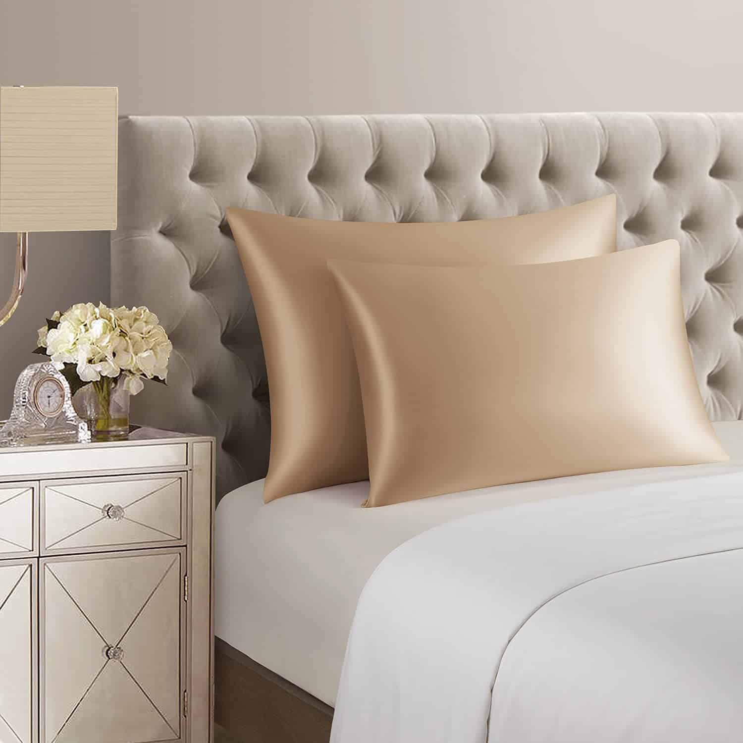 Funda de almohada de seda 100% natural para el -Dorado - Imagen 5