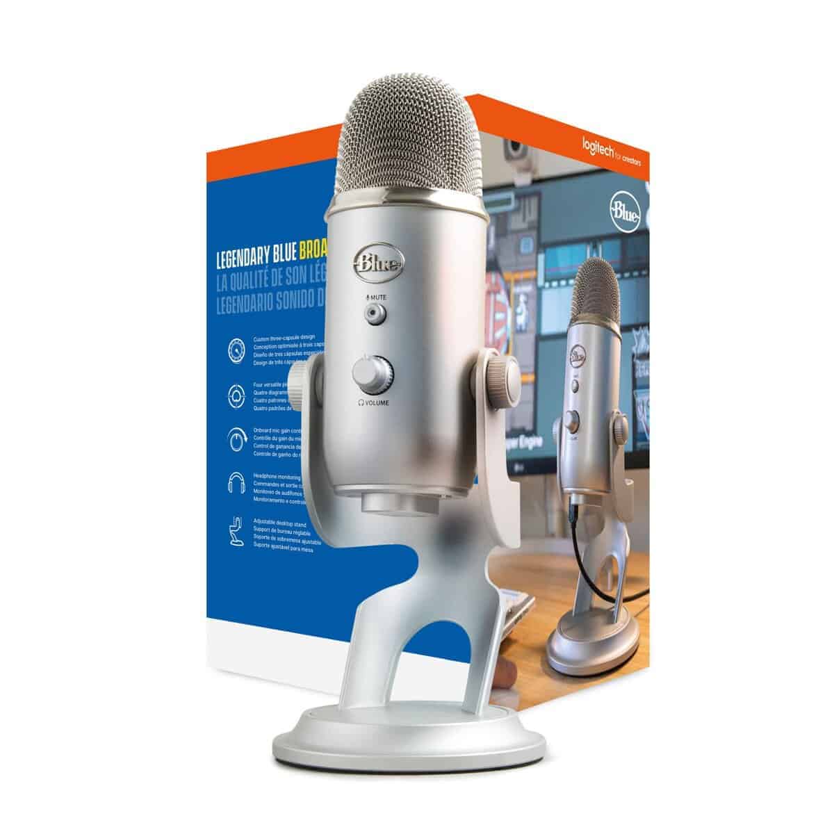 Blue Yeti Microfono (Plata) con Brazo de Soporte - Imagen 8
