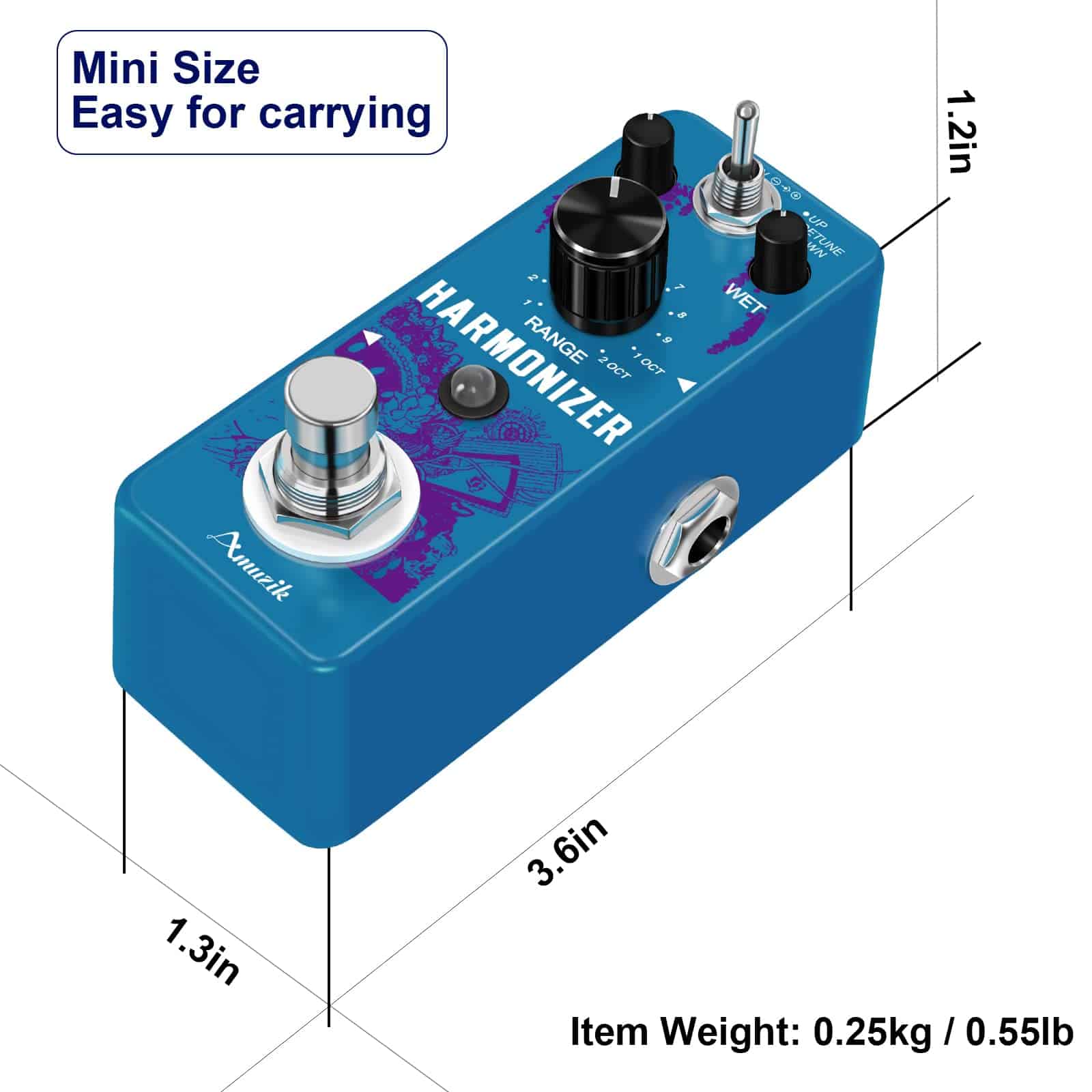Pedal de Efecto Armonizador Amuzik Octavador Pedal de - Imagen 5