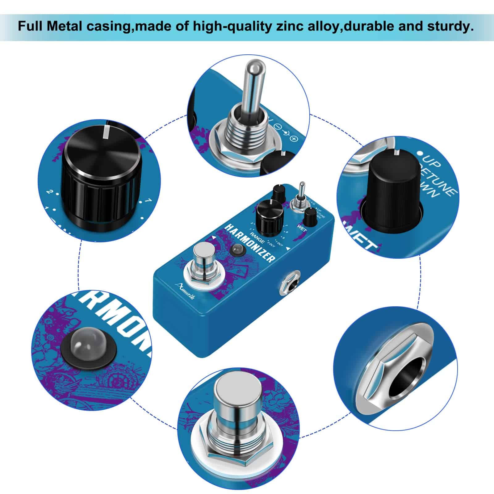 Pedal de Efecto Armonizador Amuzik Octavador Pedal de - Imagen 3