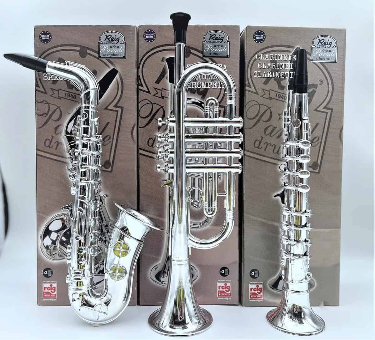 Conjunto de Instrumentos de Juguete Trompeta, Saxofón y