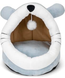 Cama de cueva de peluche de 15 pulgadas con forma de cara