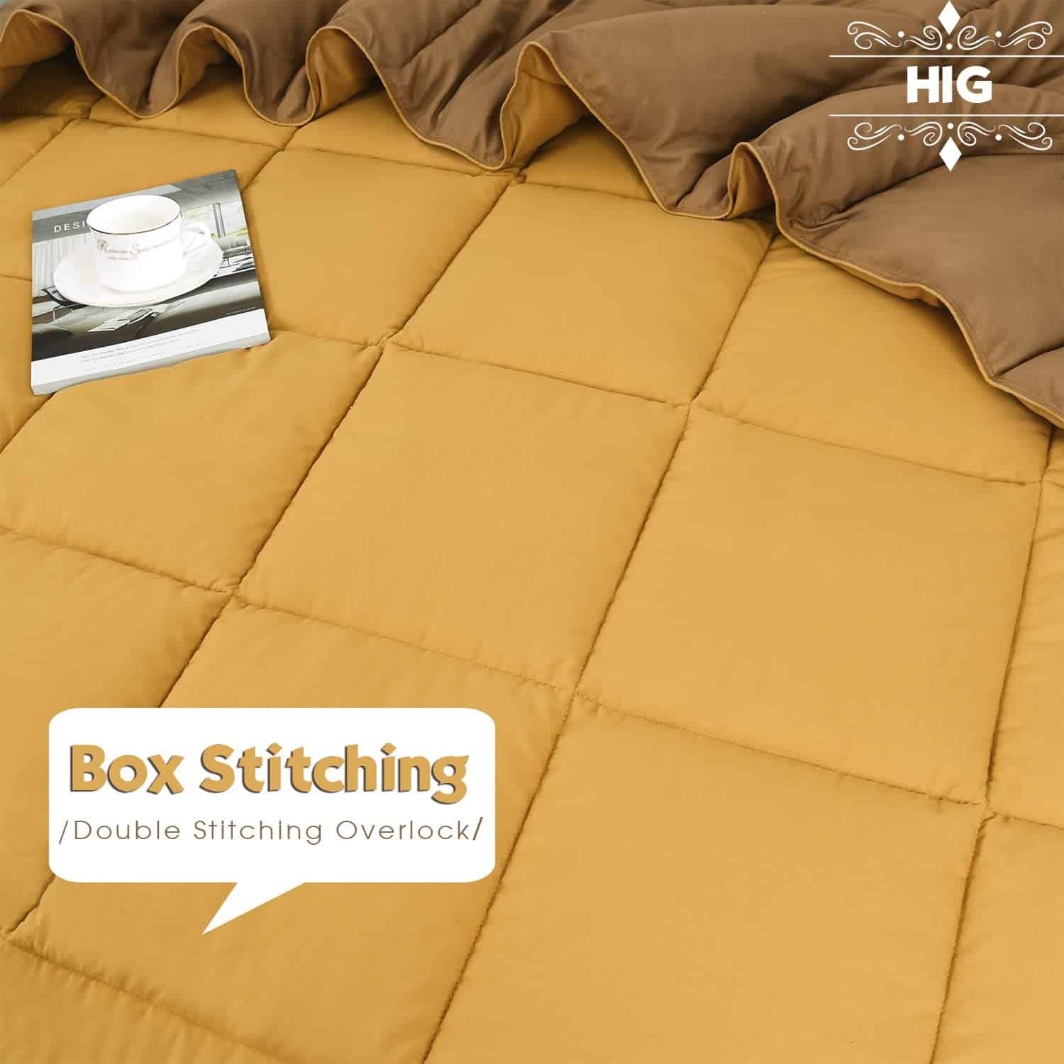 Juego de 3 piezas de edredón reversible amarillo mostaza - Imagen 4