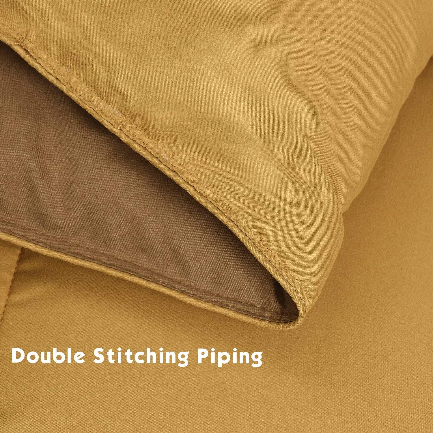 Juego de 3 piezas de edredón reversible amarillo mostaza - Imagen 7