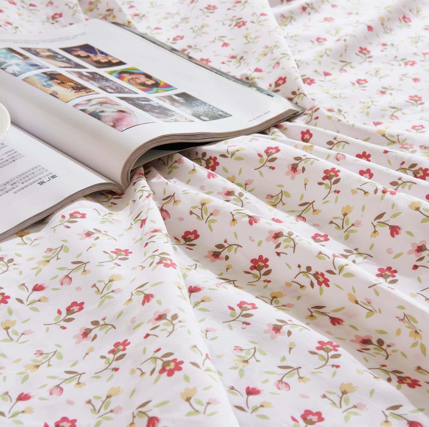 Juego de sábanas California King 4PC Estampado Rojo Patrón - Imagen 4