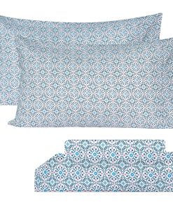 Juego de Sábanas Estampadas Azules KACEMOO Queen Juego de