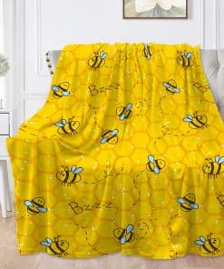 Mantas de Abeja Cute Amarilla Honeycomb para Sofá Cama